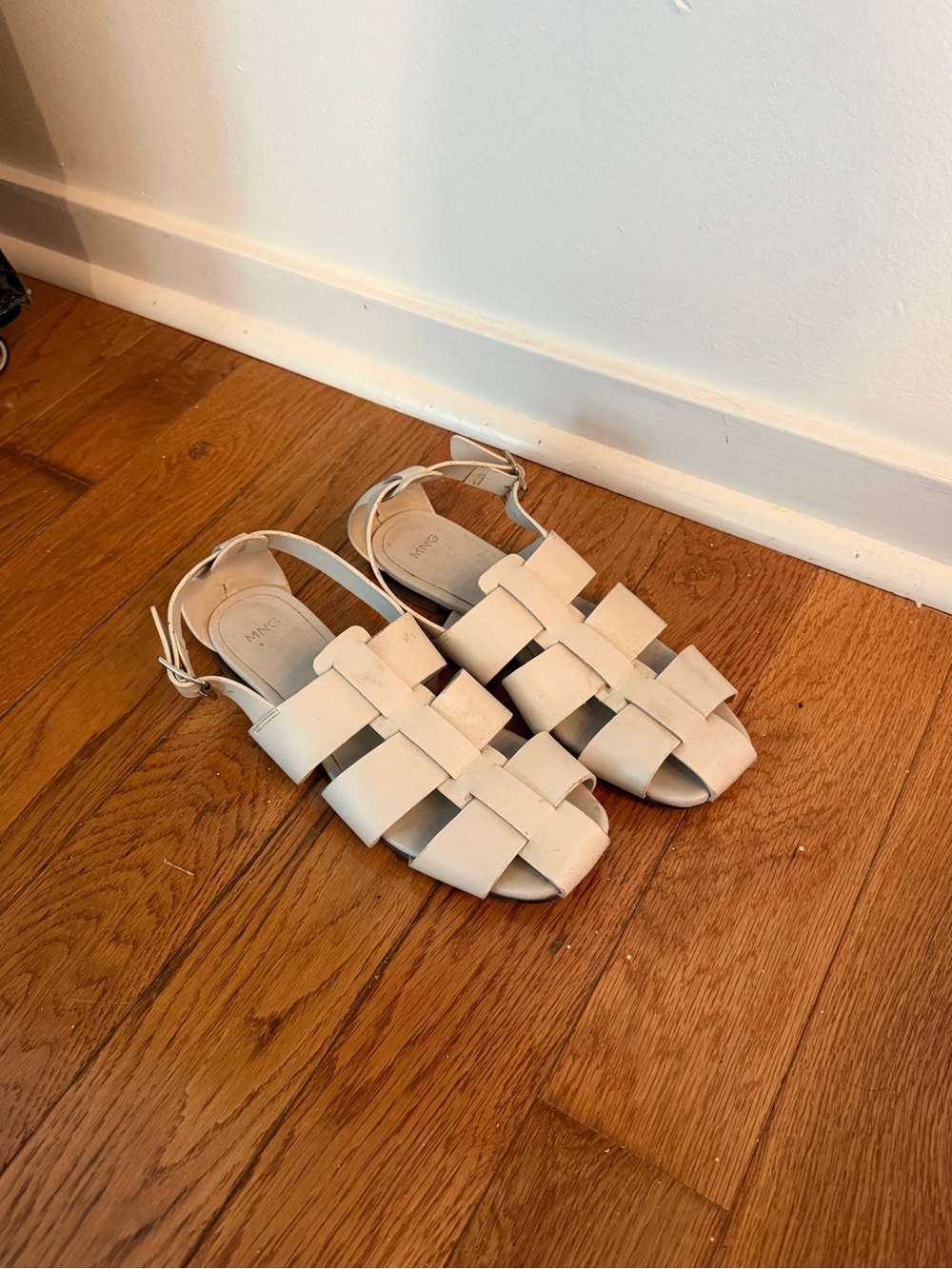 Mango White Fisherman Sandals 38